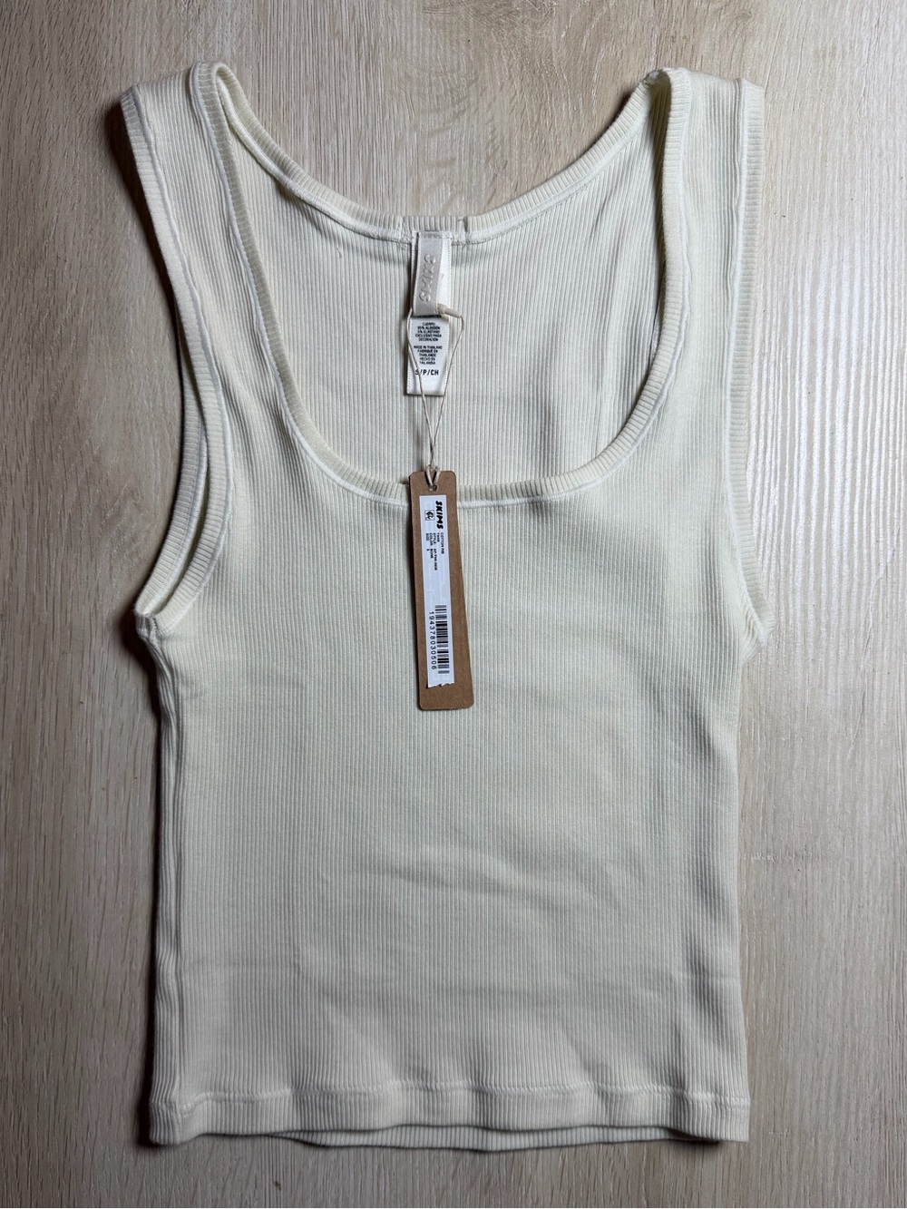 Skims Cotton Rib Tank in Bone Size Small NWT